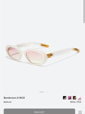 GENTLE MONSTER White Frame Sunglasses with Pink Gradient Lenses